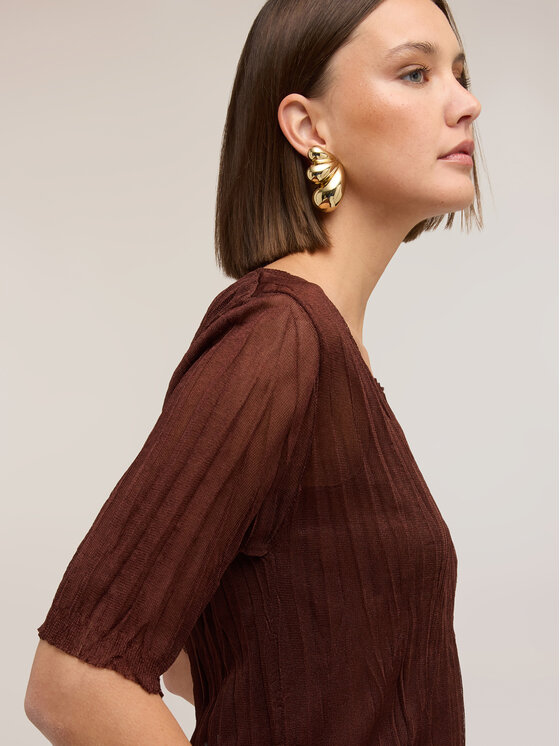 Motivi Motivi T-shirt M241W003951N022 Marrone Regular Fit