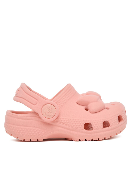 Crocs Şlapi Toddler Classic Velvet Bow Clog 211887 Roz
