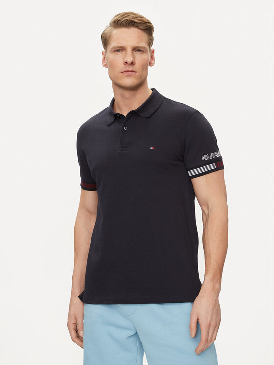Tommy Hilfiger Tommy Hilfiger Tricou polo Flag MW0MW34780 Bleumarin Slim Fit
