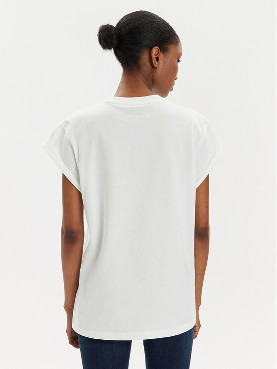 PINKO Pinko T-Shirt Telesto 103138 A1XD Bílá Relaxed Fit