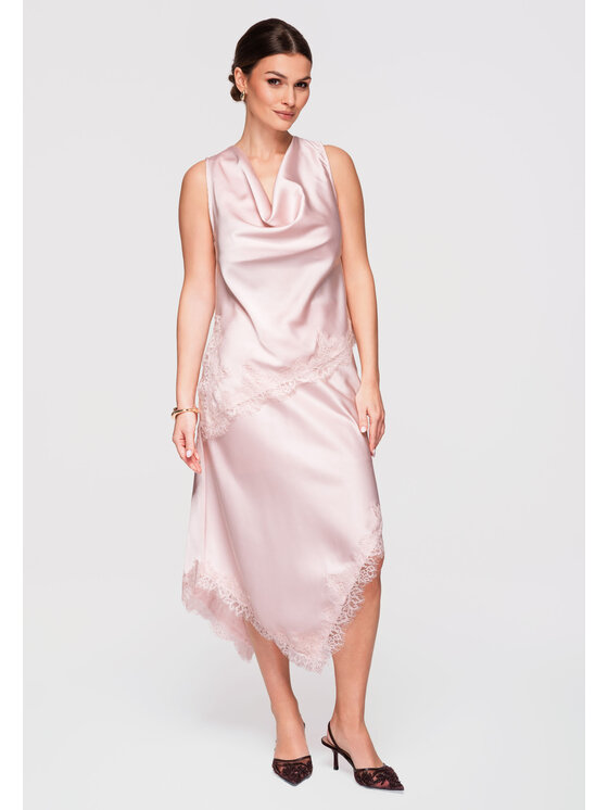 Ombre Ombre Spódnica midi OW-GL-E0003 Różowy A-Line Fit