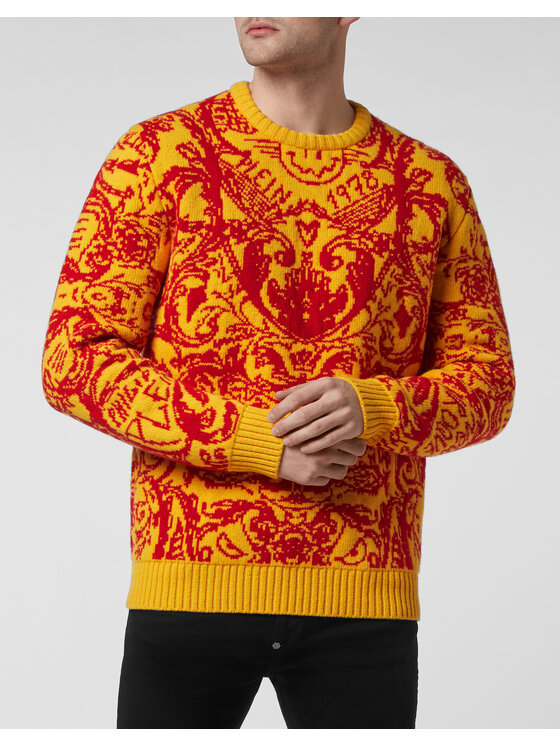 PHILIPP PLEIN PHILIPP PLEIN Longsleeve 2261 Żółty Regular Fit