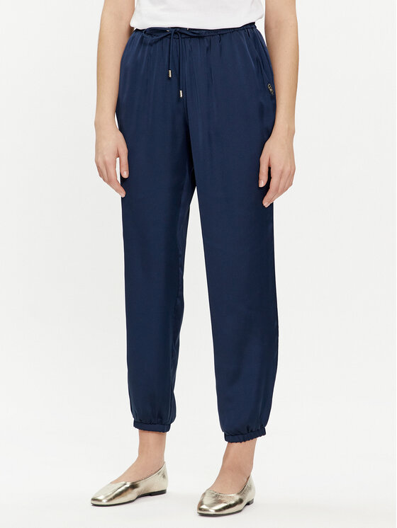 Liu Jo Liu Jo Hlače iz tkanine TA4253 T3810 Mornarsko modra Relaxed Fit