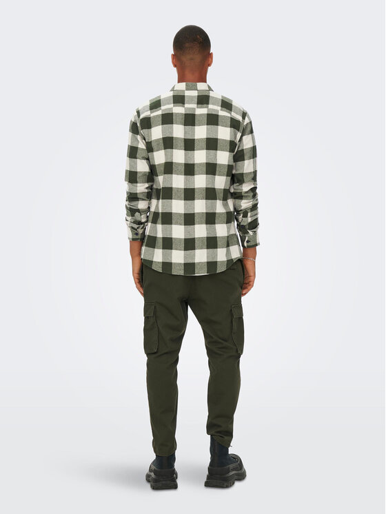 Only & Sons Only & Sons Camicia Gudmund 22007112 Verde Slim Fit