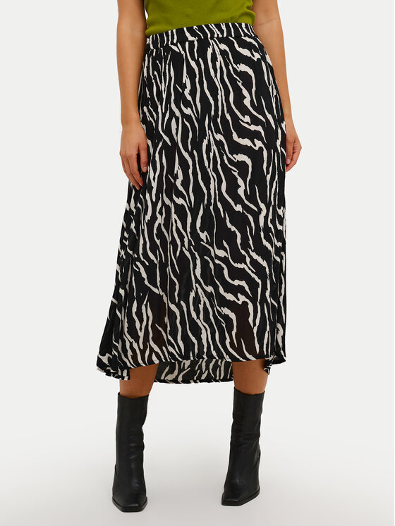 Kaffe Midi sukňa Amber 10508267 Čierna Regular Fit