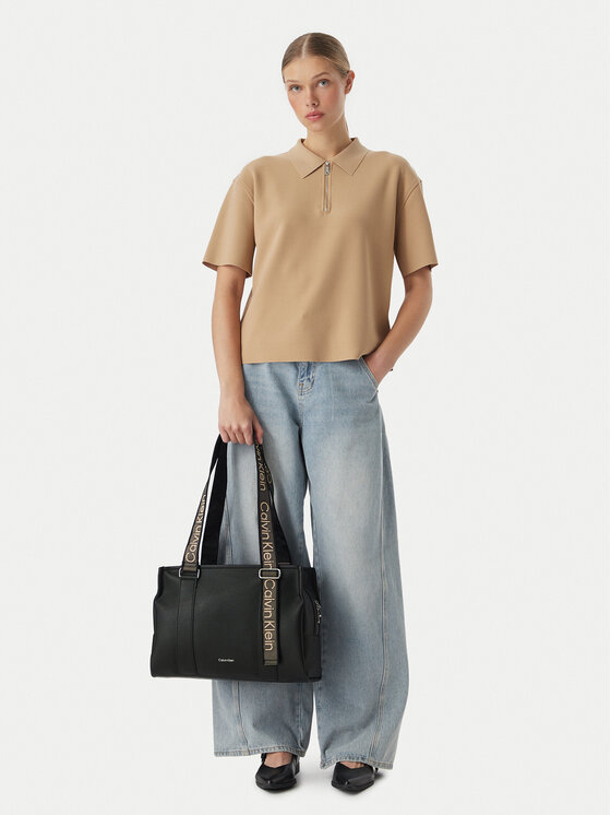 Calvin Klein Geantă Webbing Adj Strap Tote LV04F3644G Negru