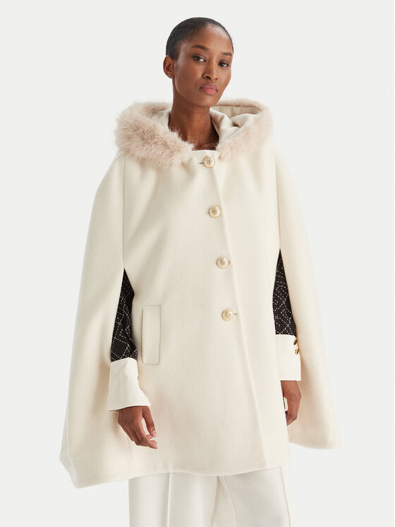 YES LONDON YES LONDON Cappotto di lana CD1223ECO Écru Regular Fit