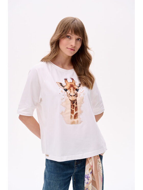 blue shadow blue shadow T-Shirt Giraffe Écru Regular Fit