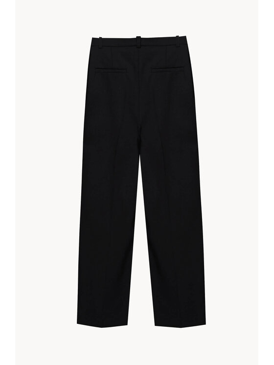 Epuzer Epuzer Pantaloni di tessuto Loose wool Nero Loose Leg