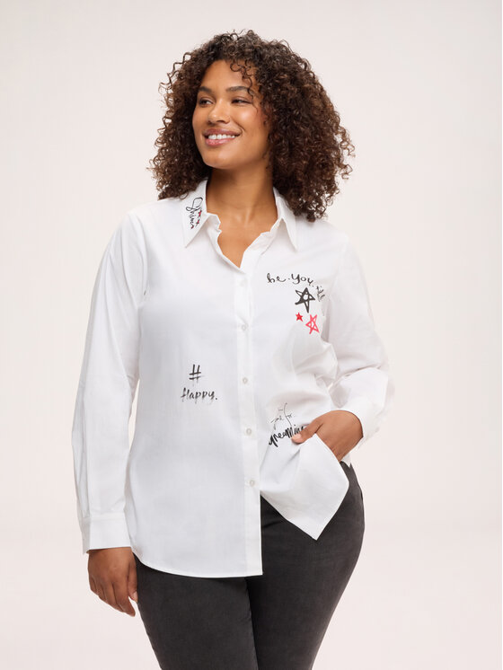 Fiorella Rubino Fiorella Rubino Koszula 5014T001529N011 Biały Over Fit