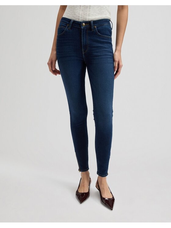 Lee Lee Jeansy SCARLETT HIGH ZIP Niebieski Skinny Fit