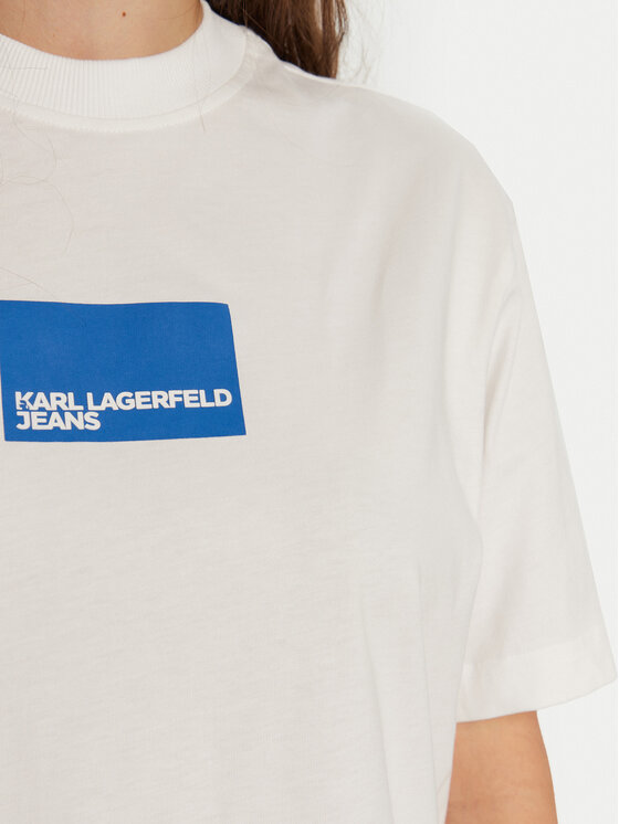Karl Lagerfeld Jeans Karl Lagerfeld Jeans T-Shirt A1W17006 Biały Regular Fit