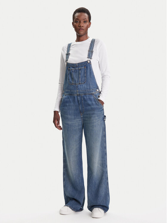 Tommy Jeans Ogrodniczki Classic DW0DW20529 Niebieski Straight Fit