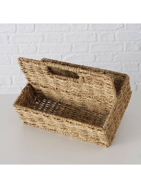MIAhome MIAhome Kosz z trawy morskiej 21x20x30 cm MACE Brązowy