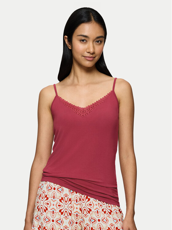 Triumph Triumph Μπλούζα πιτζάμας Aura Spotlight 10221405 Κόκκινο Regular Fit