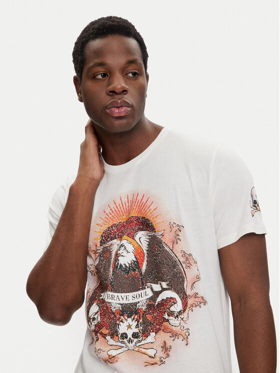 Brave Soul Brave Soul T-krekls MTS-149DYLAN Écru Regular Fit
