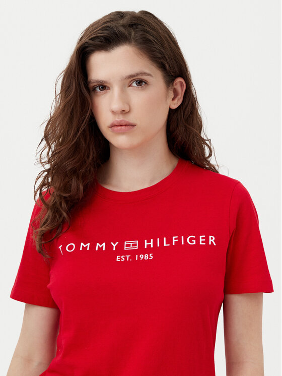Tommy Hilfiger Tommy Hilfiger Póló WW0WW40276 Piros Regular Fit