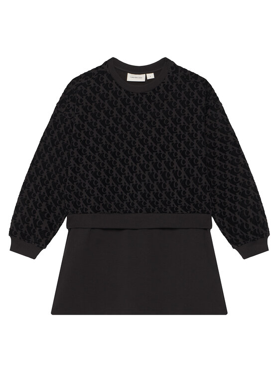 Calvin Klein Jeans Calvin Klein Jeans Rochie de zi Logo Aop IG0IG03007 Negru Regular Fit