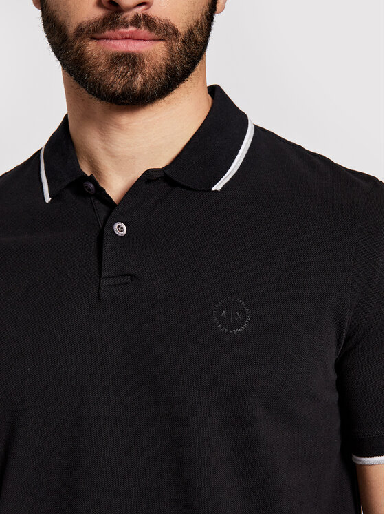 Armani Exchange Armani Exchange Polo 8NZF75 Z8M5Z 1200 Crna Regular Fit
