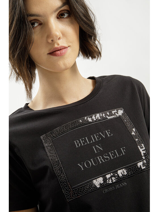 Cross Jeans Cross Jeans T-Shirt 56147-020 Czarny