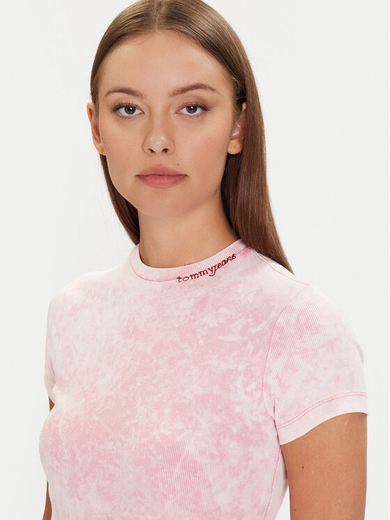 Tommy Jeans Tommy Jeans T-Shirt DW0DW21531 Rosa Slim Fit
