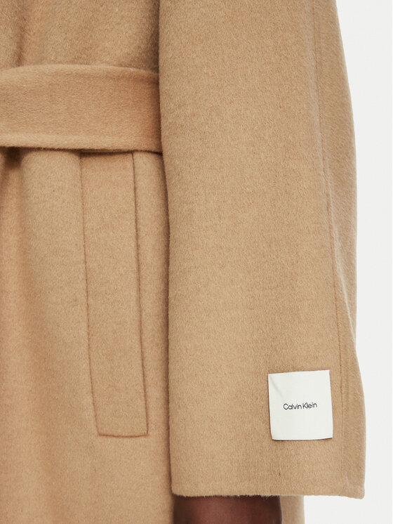 Calvin Klein Calvin Klein Volneni plašč LV040WL571 Rjava Regular Fit
