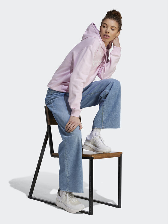 adidas adidas Суитшърт Essentials Linear Hoodie IL3343 Розов Regular Fit