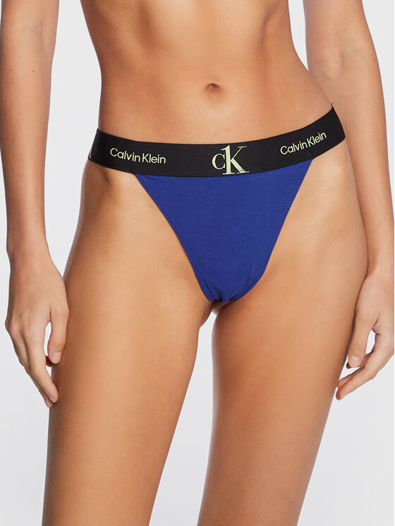Calvin Klein Underwear Calvin Klein Underwear Stringi 000QF6965E Granatowy