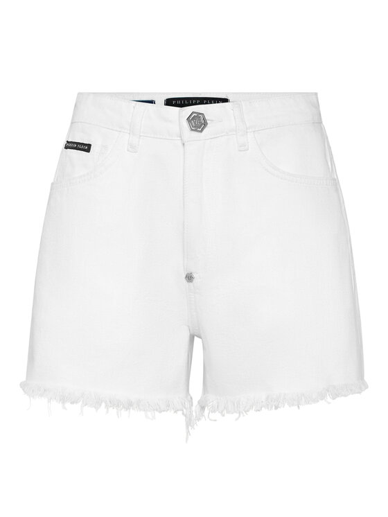 PHILIPP PLEIN PHILIPP PLEIN Szorty jeansowe 24295 Biały Short Fit