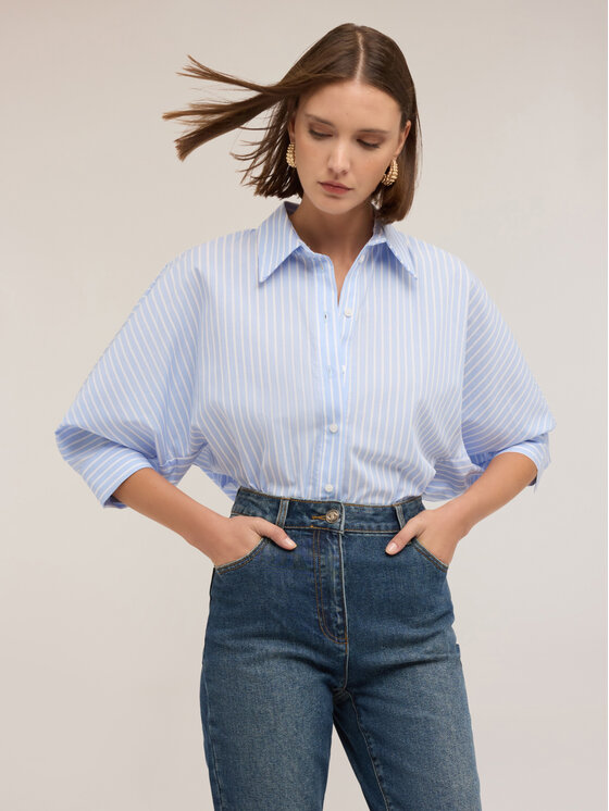 Motivi Motivi Camicia 5011W000510N0S1 Turchese Over Fit