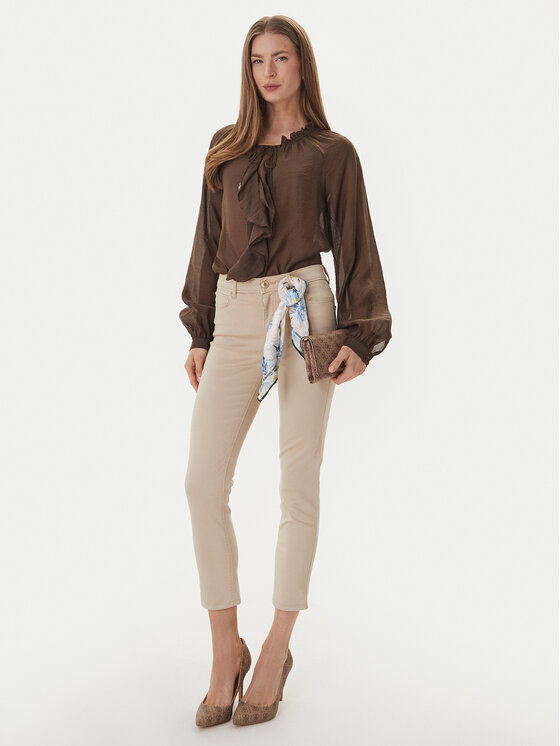 Guess Guess Džinsai W5GA91 W93CM Smėlio Skinny Fit