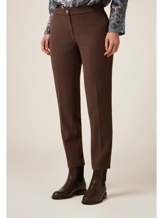 Oltre Oltre Pantaloni di tessuto P011R009067N032 Marrone Regular Fit