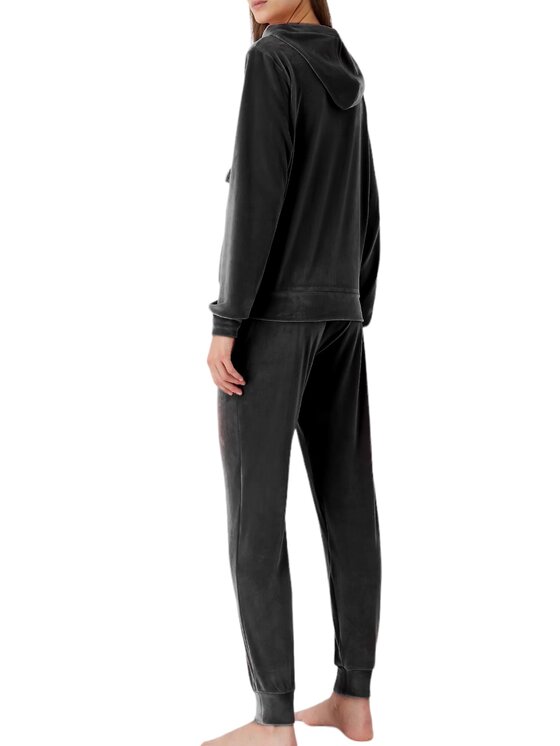 Emporio Armani Underwear Emporio Armani Underwear Completo tuta tuta Emporio Armani ciniglia Nero Regular Fit