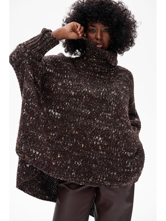 blue shadow blue shadow Sweter Tris Brązowy Regular Fit
