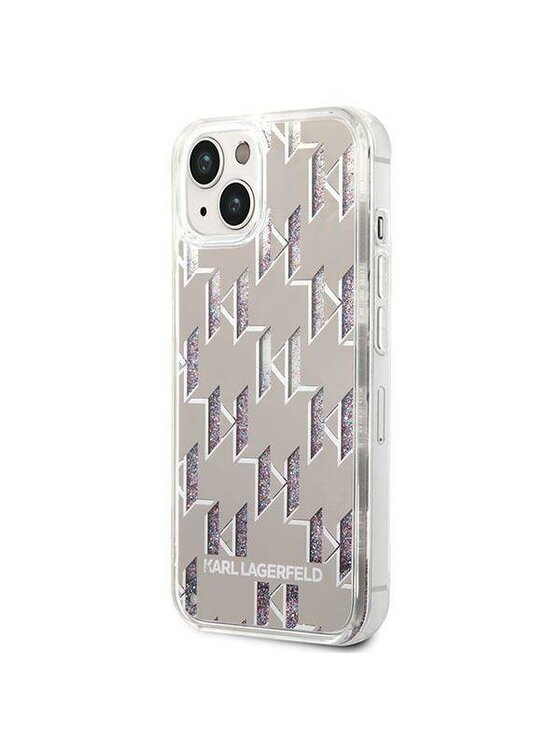 KARL LAGERFELD KARL LAGERFELD Etui na telefon Glitter Liquid Monogram Srebrny