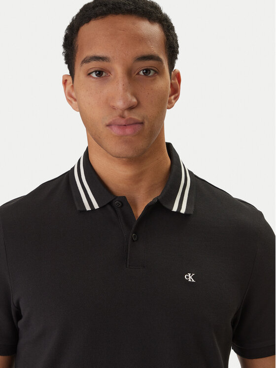 Calvin Klein Jeans Calvin Klein Jeans Polo Monogram LV04RC276G Czarny Slim Fit