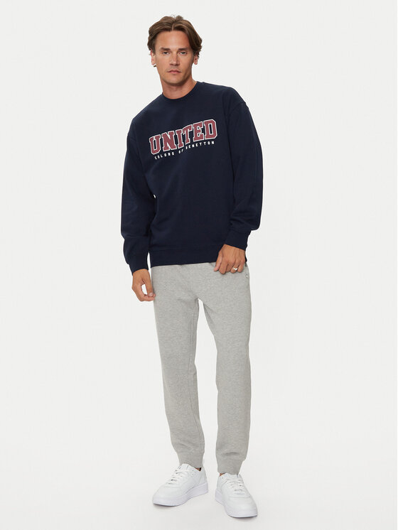United Colors Of Benetton United Colors Of Benetton Majica dugih rukava 342ZU1094 Tamnoplava Regular Fit