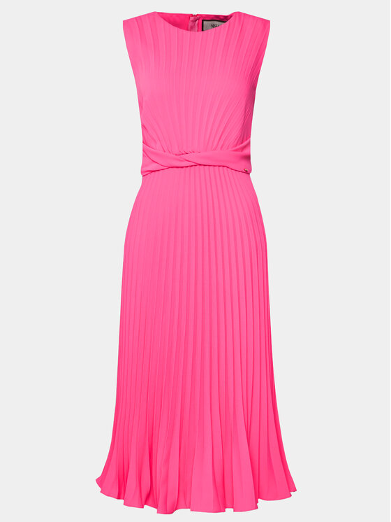 Nissa Nissa Sukienka koktajlowa RZ14841 Różowy Slim Fit
