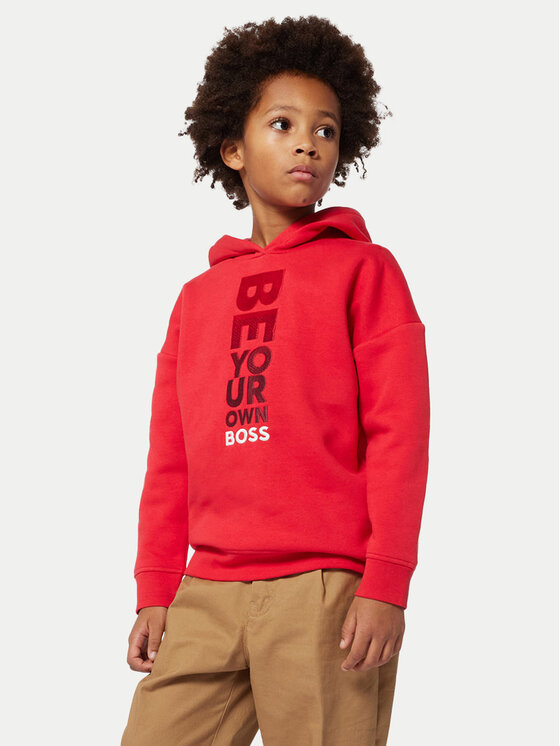 Boss Mikina J51199 D Červená Regular Fit