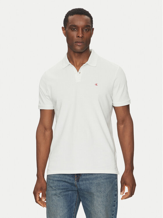 Calvin Klein Jeans Polokošeľa LV040EM269 Biela Regular Fit