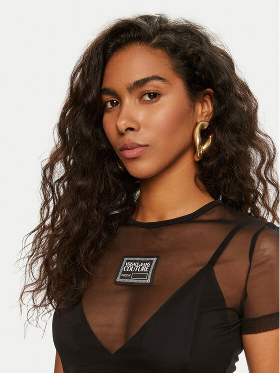 Versace Jeans Couture Versace Jeans Couture Τοπ 76HAH6A2 Μαύρο Slim Fit