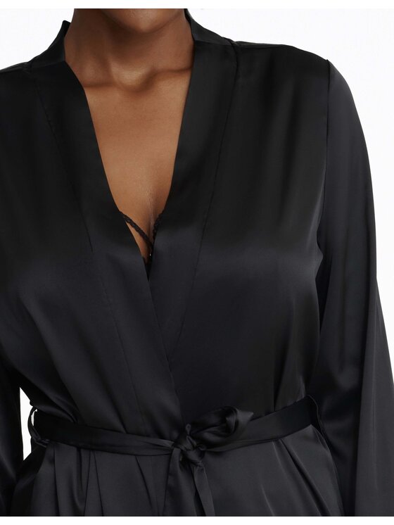 Esotiq Esotiq Szlafrok 41156 Czarny Regular Fit