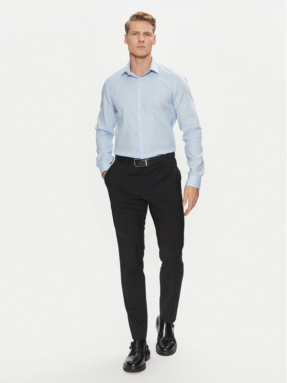Calvin Klein Calvin Klein Marškiniai Non Iron Tonal Strct Slim Shirt K10K113848 Mėlyna Regular Fit