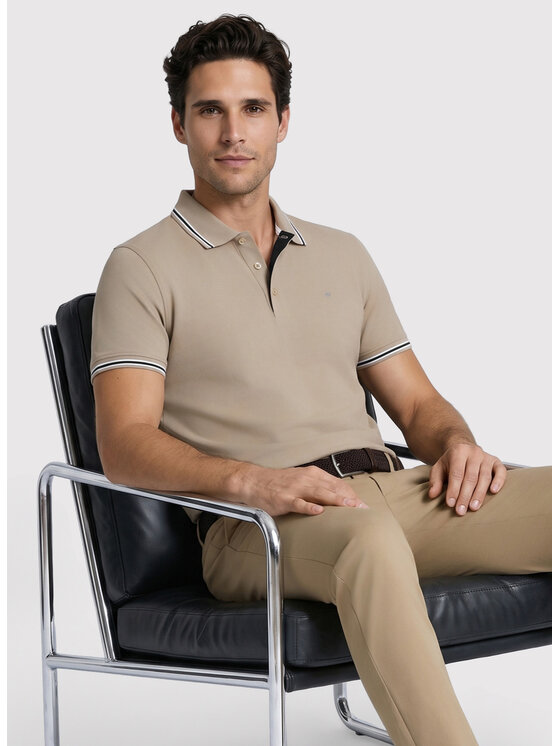 Pako Lorente Pako Lorente Polo P26WN-TX-009 Beżowy Regular Fit