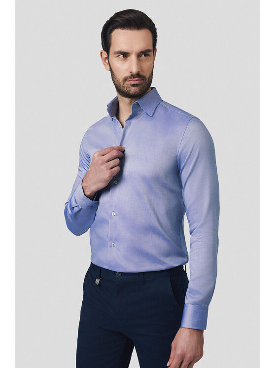 Lancerto Lancerto Koszula Koszula Granatowa Bawełniana Slim Romina KO051125000001 Granatowy Slim Fit