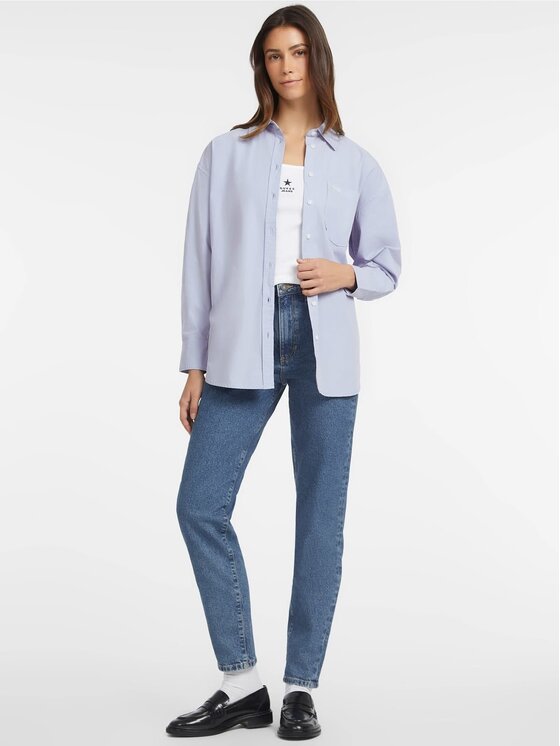 Guess Jeans Guess Jeans Top 165629 Modrá Classic Fit