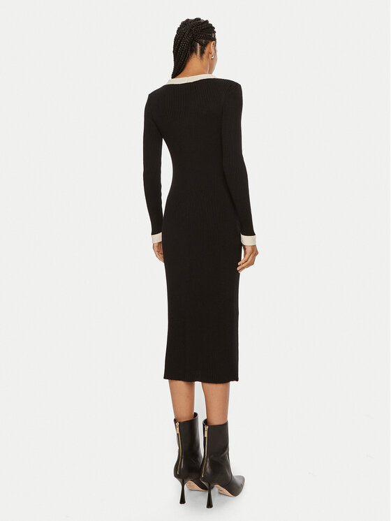 Luisa Spagnoli Luisa Spagnoli Džemper haljina Microfilm 58384 Crna Slim Fit