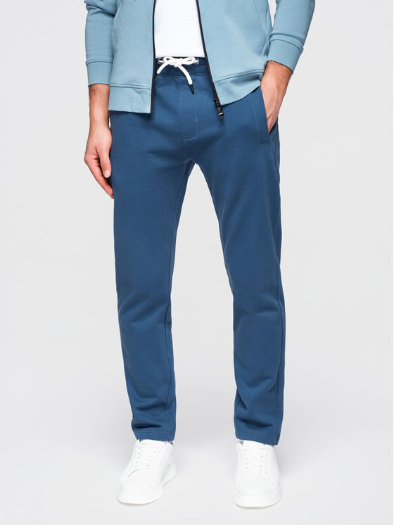 Ombre Ombre Teplákové kalhoty OM-PABS-0304 Tmavomodrá Slim Fit