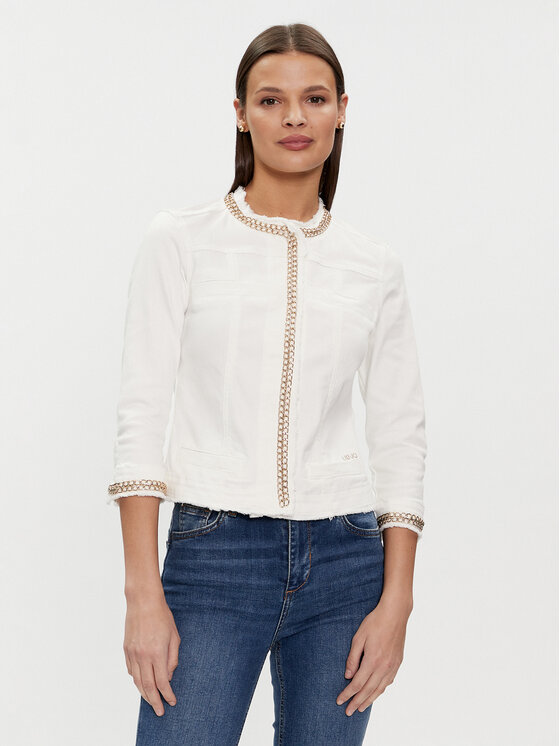 Liu Jo Liu Jo Jeansová bunda UXX039 D4128 Bílá Regular Fit