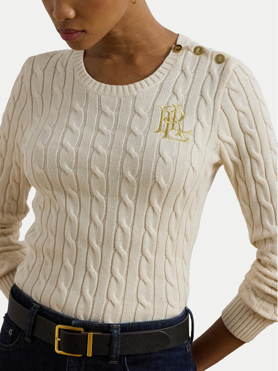 LAUREN RALPH LAUREN Lauren Ralph Lauren Sveter 200932223002 Écru Slim Fit